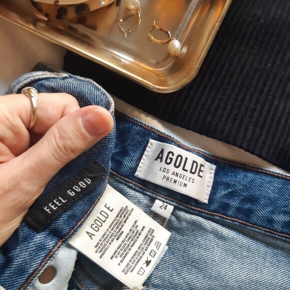 Agolde Jamie High Rise Straight Jeans in Lowdown Wash Size 24 - Picture 2 of 11